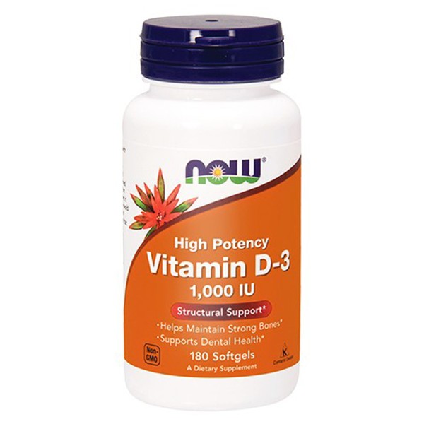 NOW Foods High Potency Vitamin D3 180 Kapseln