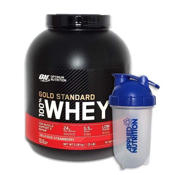 Optimum Nutrition 100% Whey Gold Standard 2270g Gratis Applied Shaker