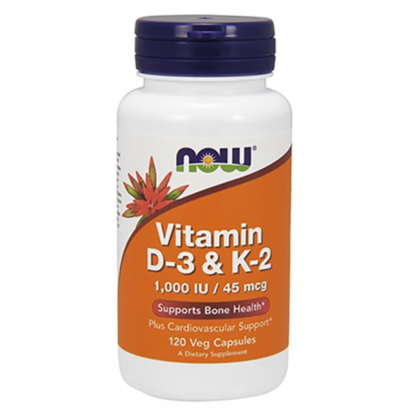 NOW Foods Vitamin D3 & K2 - 1000IU/45mcg