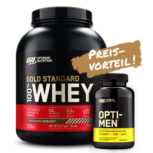 Optimum Nutrition 100% Whey Gold Standard Protein 2270g + Bonus Optimum Opti-Men Multivitamin