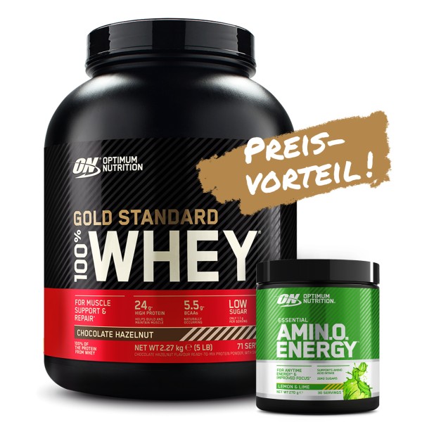 Optimum Nutrition 100% Whey Gold Standard 2270g + Optimum Amino Energy 270 g