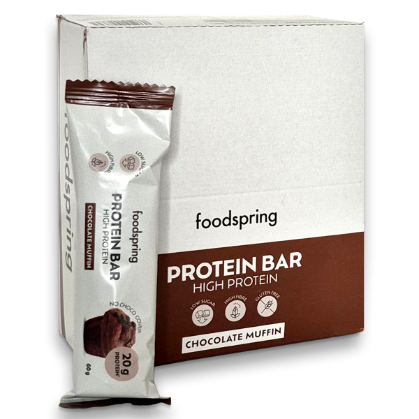 Foodspring High Protein Bar 12 x 60 g Chocolate Muffin
