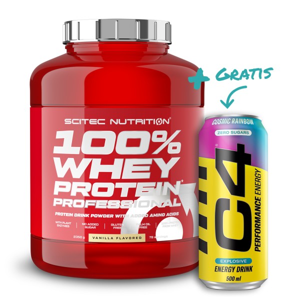 Scitec Nutrition 100% Whey Protein Professional 2350g Gratis Cellucor C4 500 ml