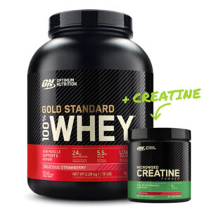Optimum Nutrition 100% Whey Gold Standard Protein 2270g Dose Geschmack Erdbeere mit Gratis Pure Creatine Monohydrate von Optimum Nutrition
