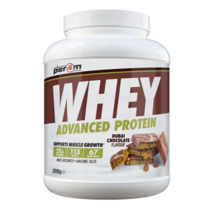 Per4m Advanced Whey Protein Molkeneiwei&szlig; 2010 g Dose Geschmack; Dubai Chocolate