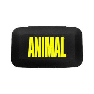 Pillbox Pillendose von Animal mit 5 fächern Farbe schwarz mit gelb
