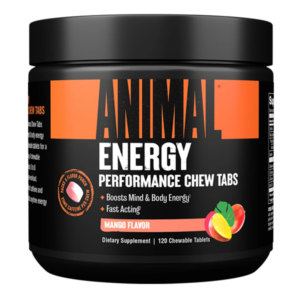 Animal Energy Tabletten mit Koffein vor dem Training 120 Kautabletten Geschmack Mango