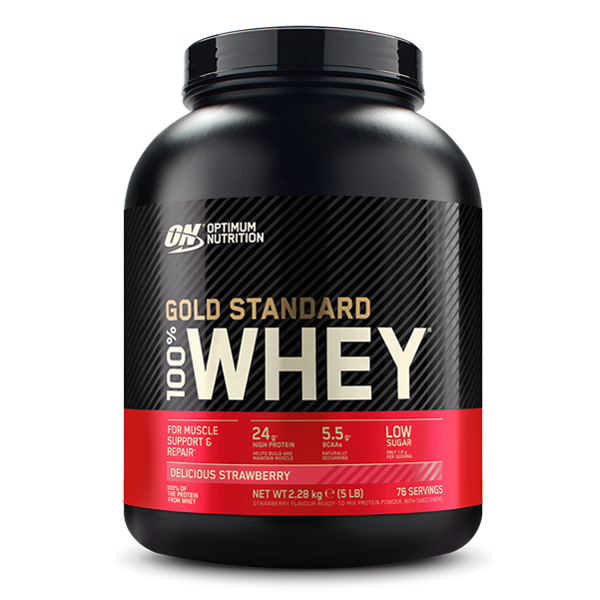 Optimum Nutrition 100% Whey Gold Protein 2280g Geschmack Erdbeere